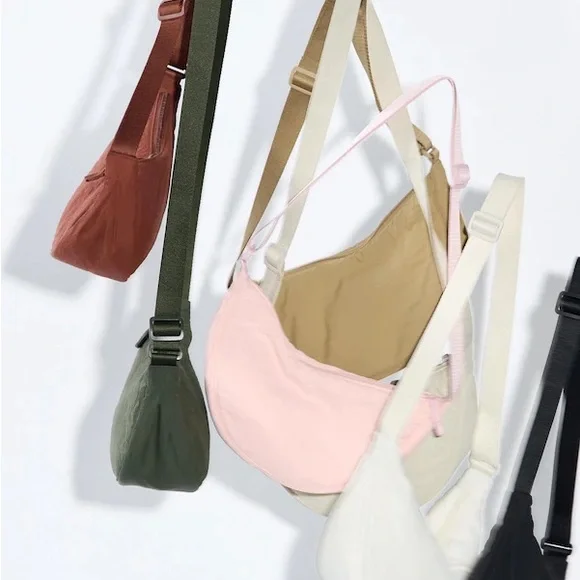Uniqlo Beige Crescent Nylon Round Bag🥠 - Picture 15 of 15